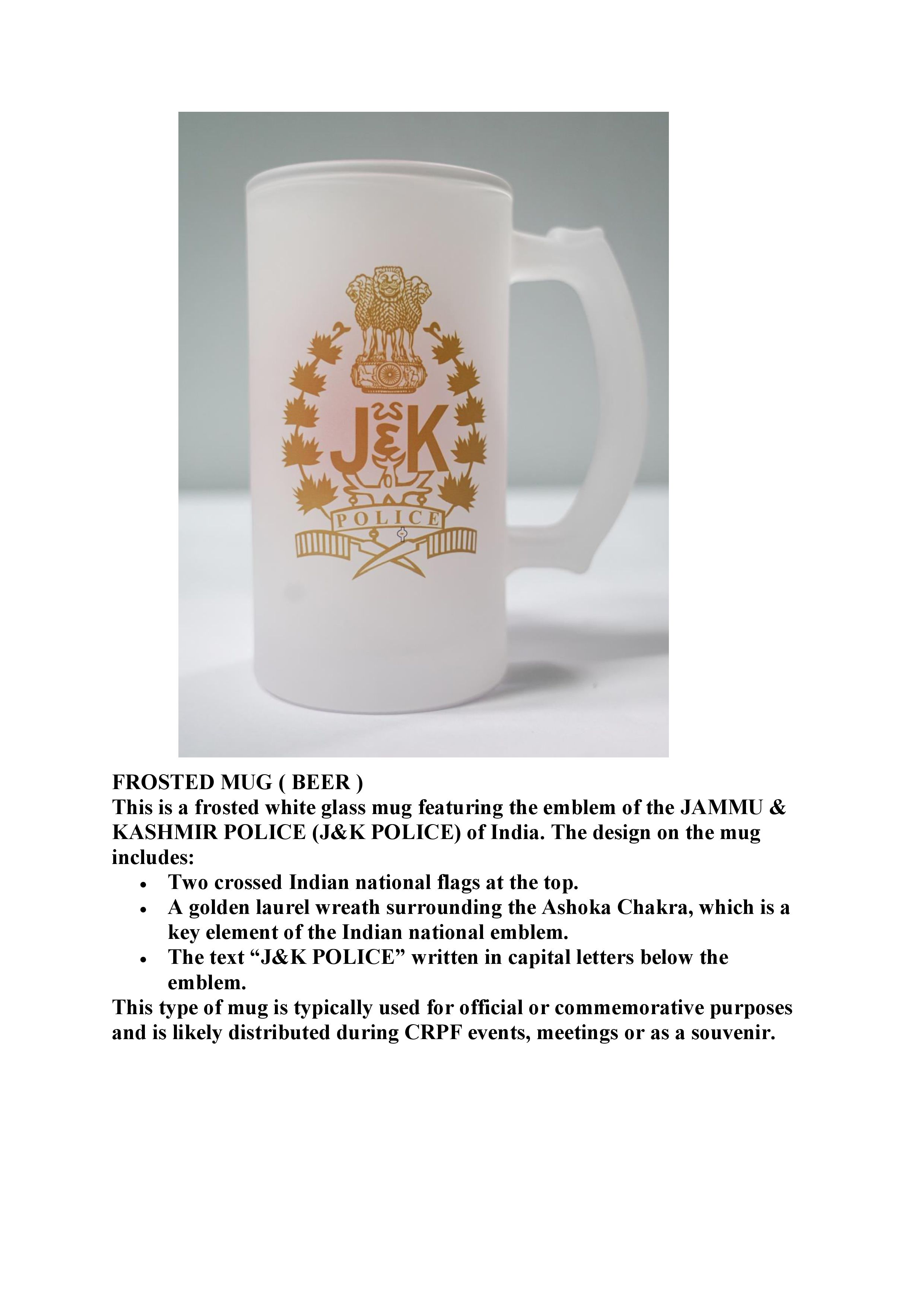 J&K Police Beer Mug